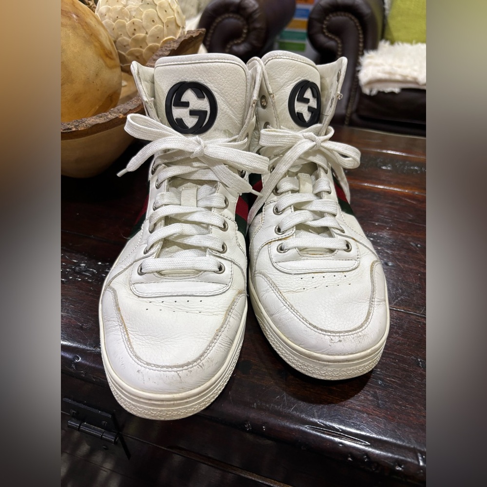 Gucci Men's White High-Top Sneakers - Picture 2 of 10